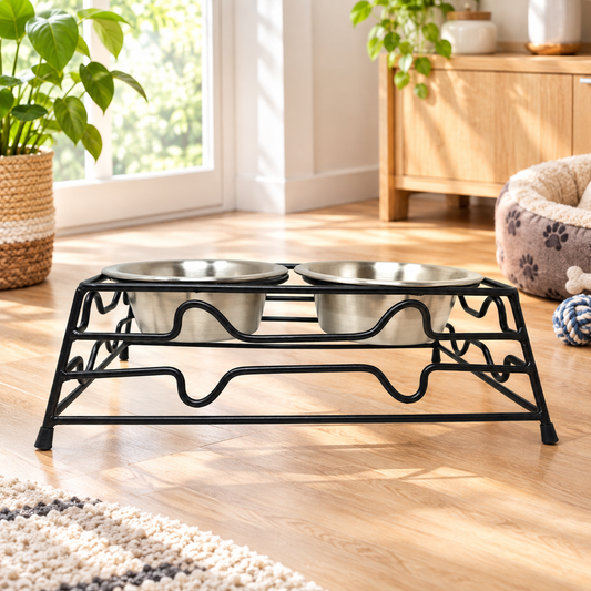 Elevated Double Pet Bowl Stand