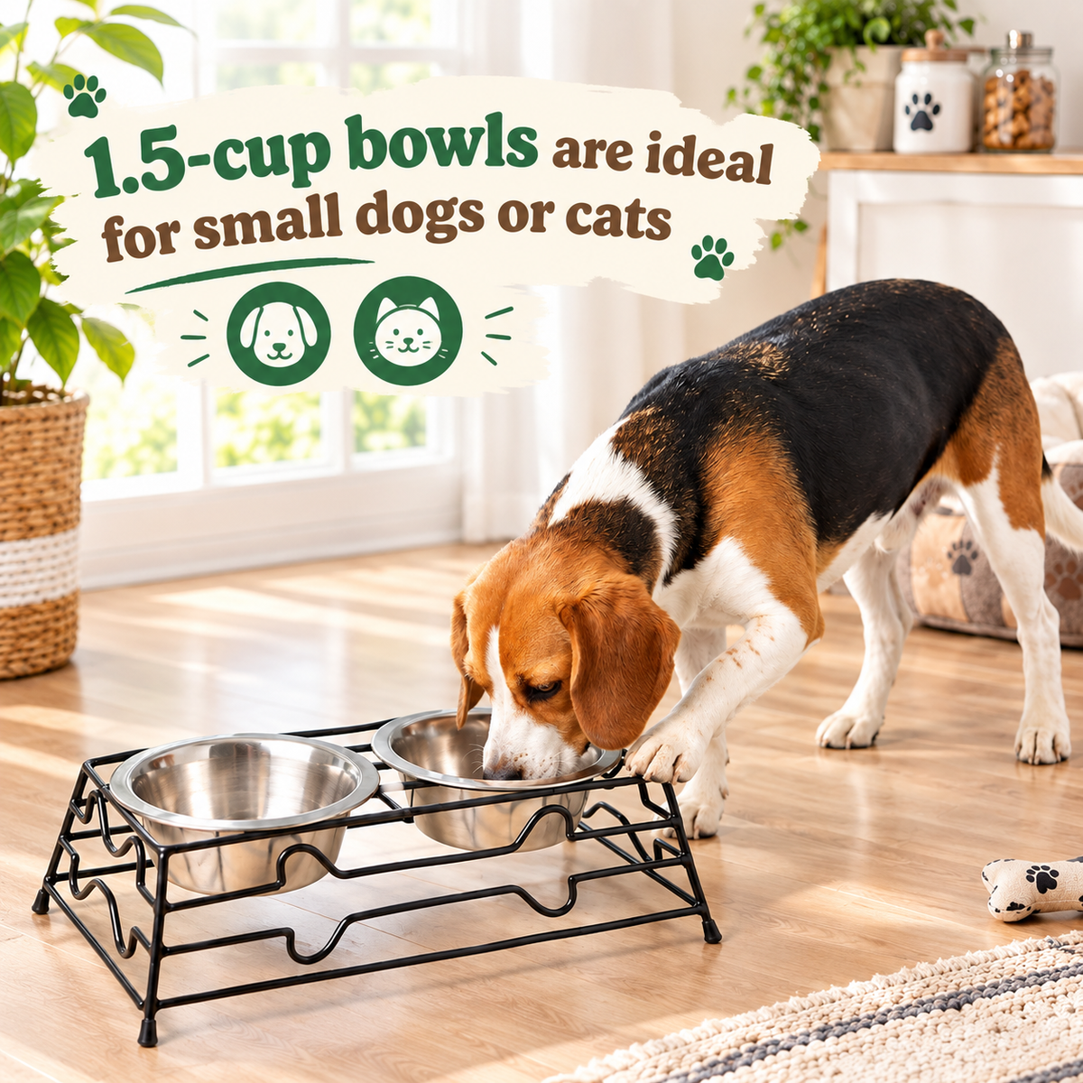 Elevated Double Pet Bowl Stand