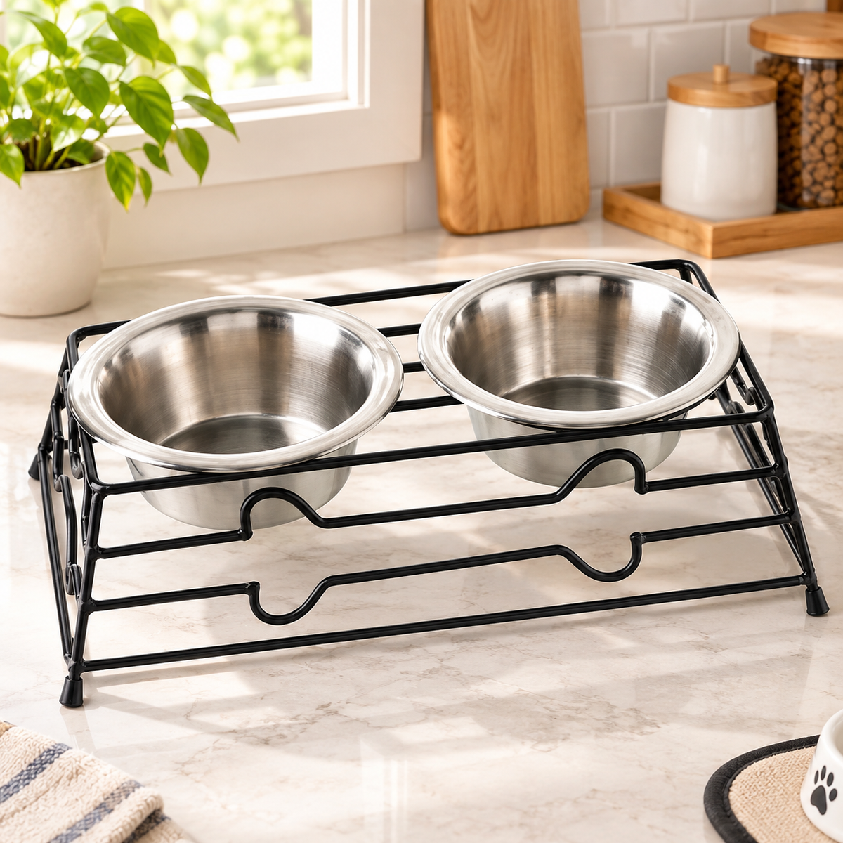 Elevated Double Pet Bowl Stand