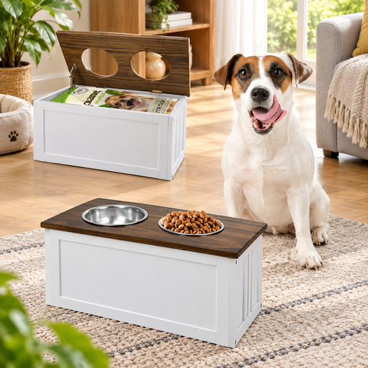 Wooden Pet Feeder Storage Stand