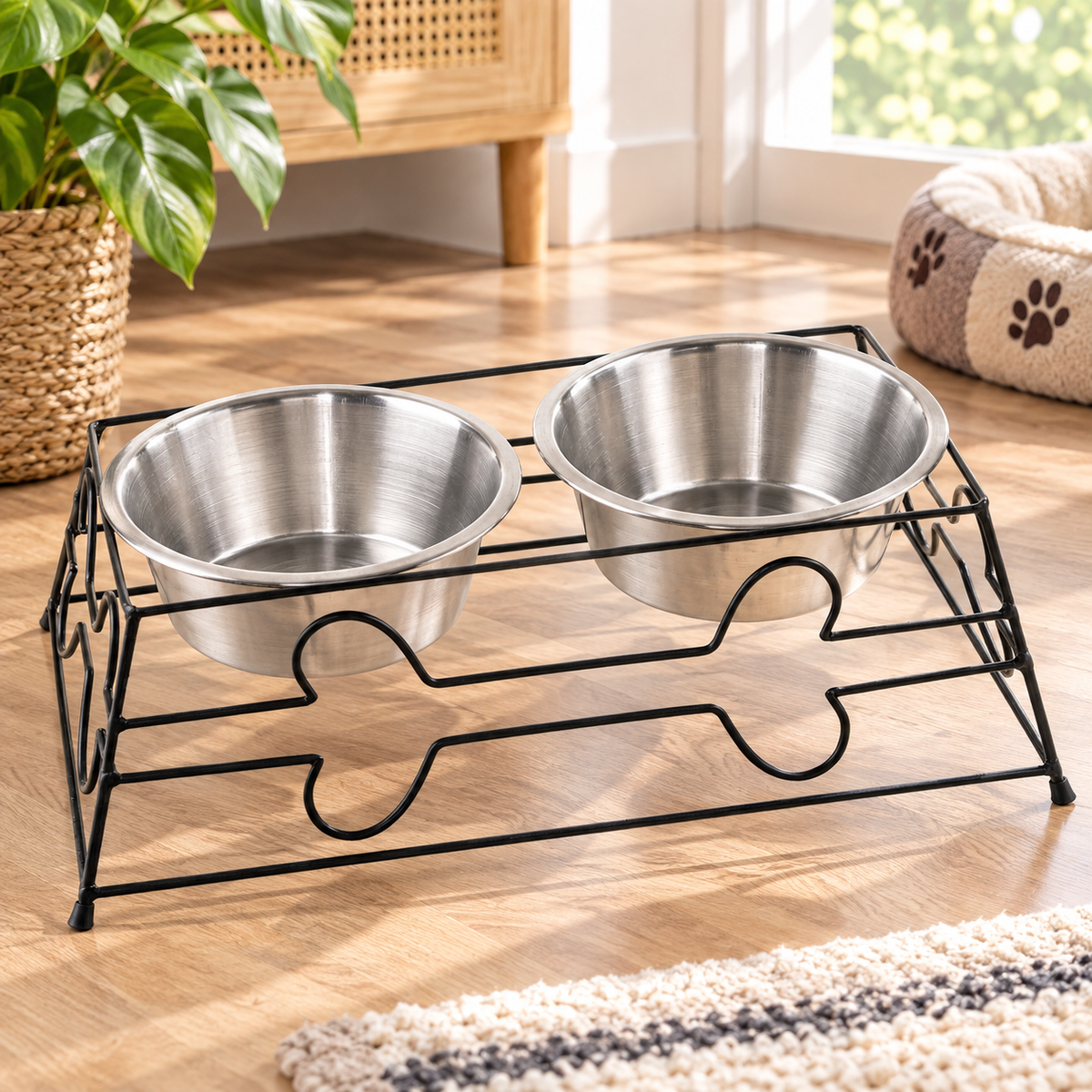 Elevated Double Pet Bowl Stand