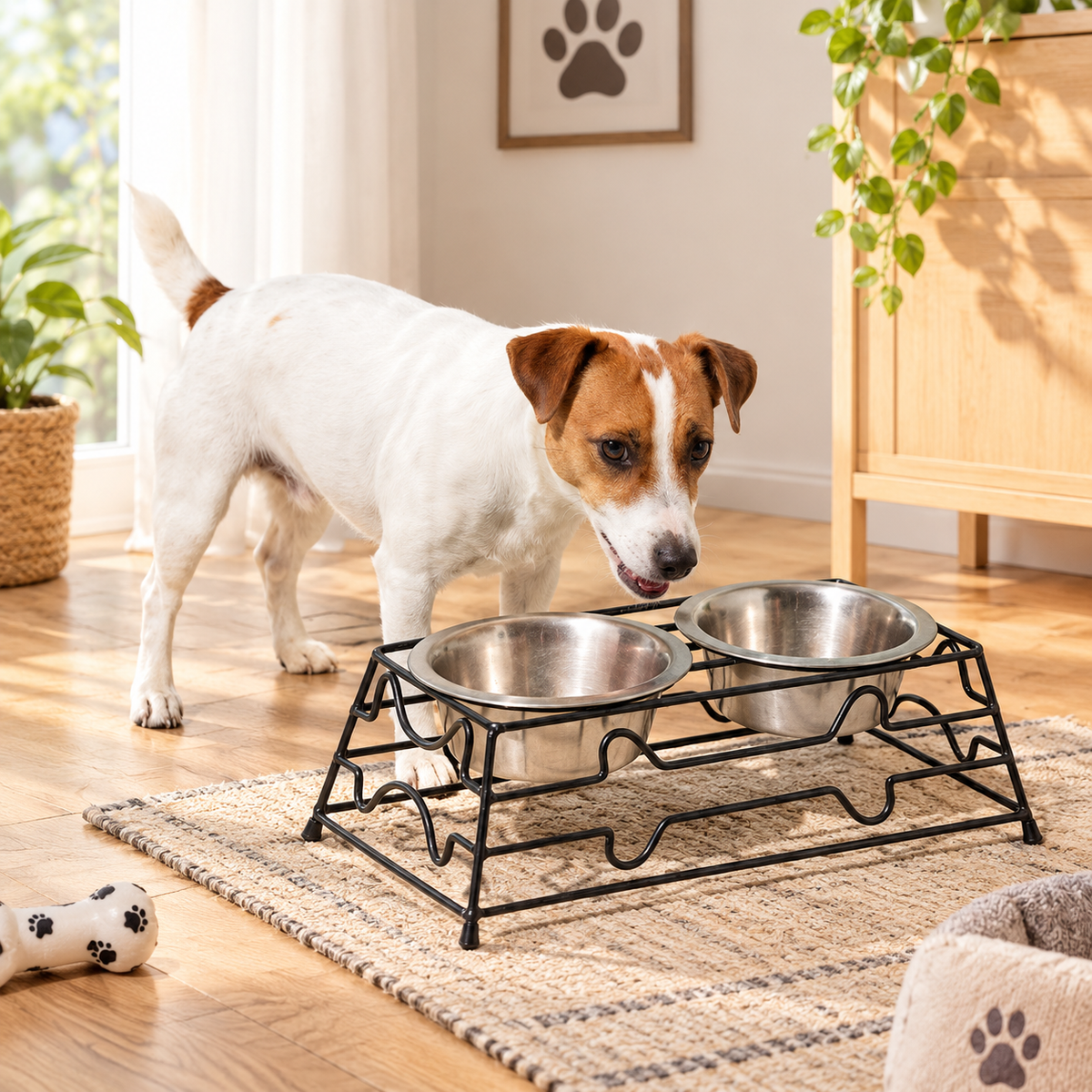 Elevated Double Pet Bowl Stand