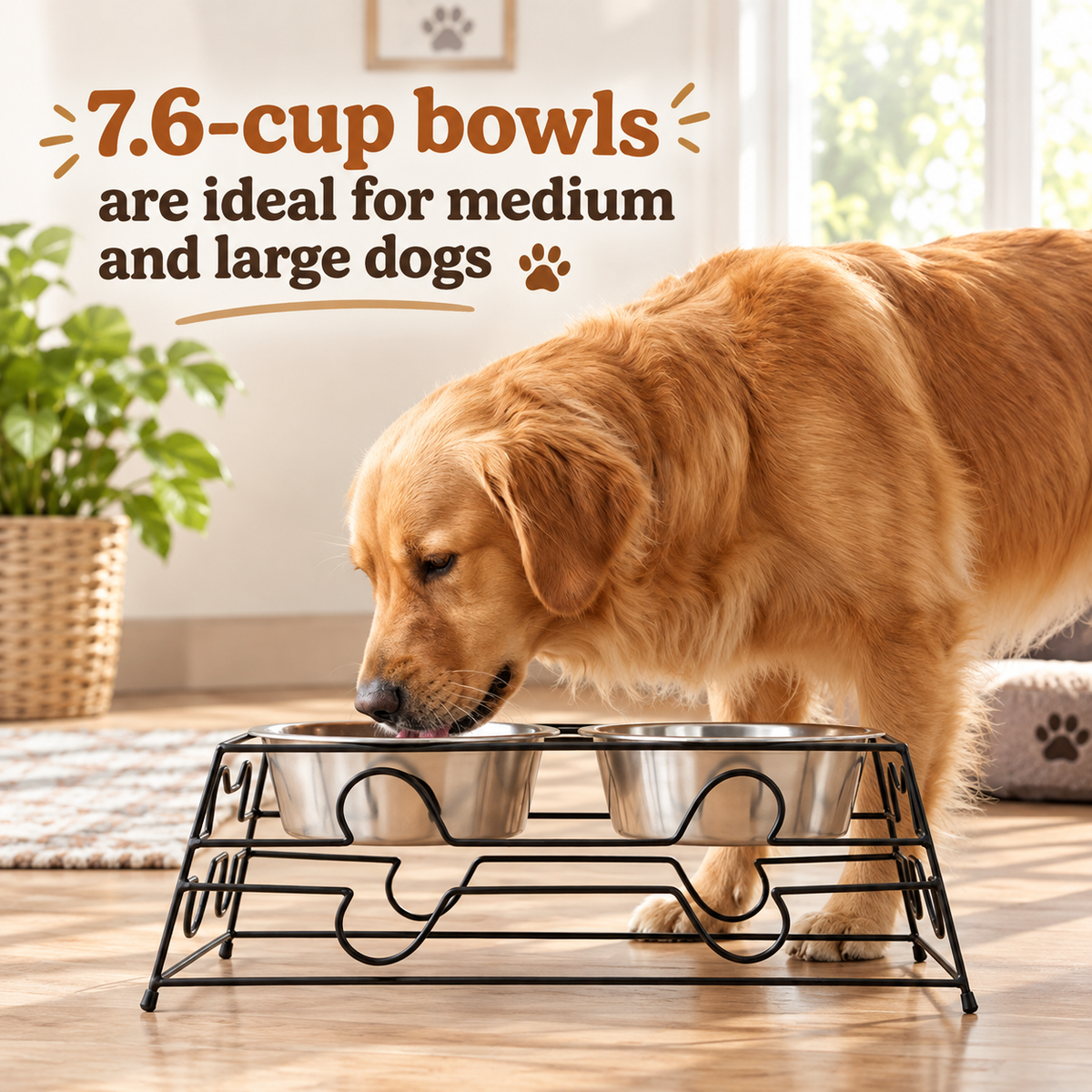 Elevated Double Pet Bowl Stand